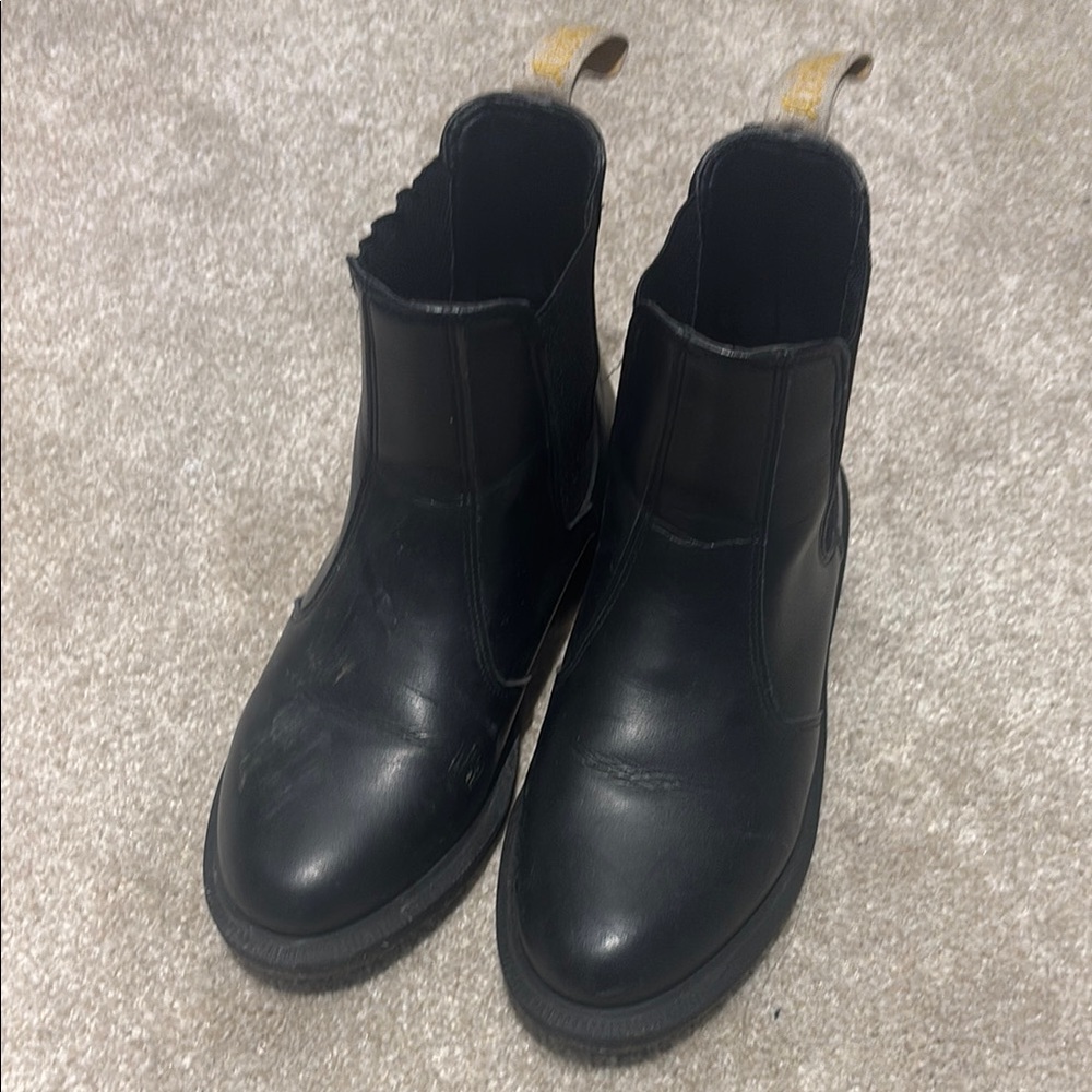 Dr. Marten Black Leather Ankle Boots